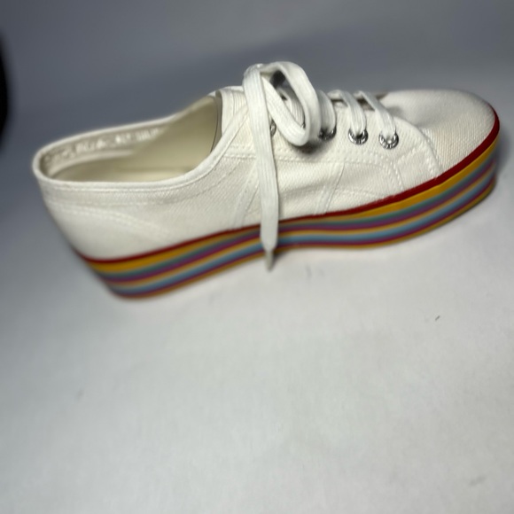 Superga white multicolored platform tennis. 6.5 - Picture 4 of 6